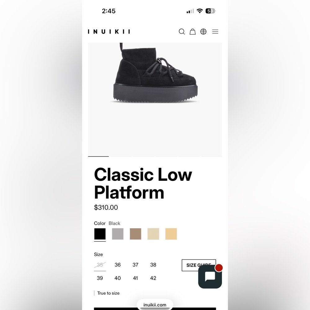 Inuikii Black Suede Platform Ankle Boot with Rope Laces